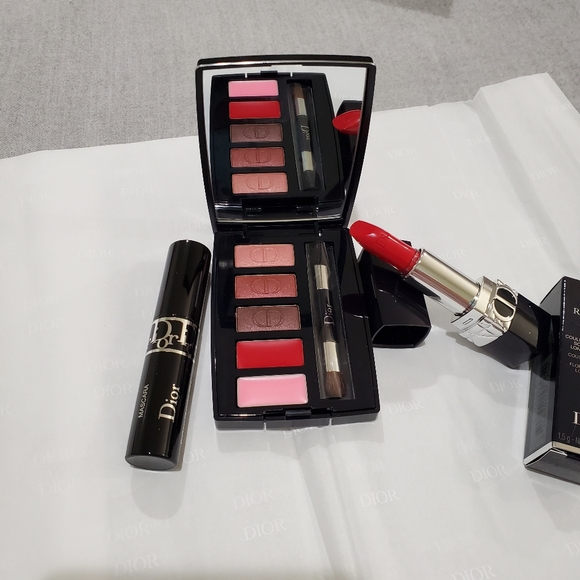 Makeup Dior Mini Palette Eyeshadow Lip Colors Diorshow Mascara Lipstick In Red Poshmark